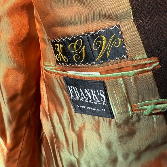 SILVERSTONE Loro Piana Herringbone Wool Cashmere Blazer Luxury Classic 42R FLAWS - Picture 9 of 16